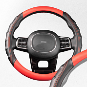 Оплетка экокожа M Carbon- Черно/Красная SKYWAY S01102424