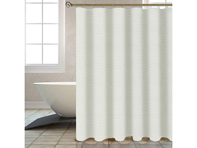 Шторка для ванной, 12 колец в комплекте, 180x180 см, Harmony, жемчужно-белый, полиэстер, текстильная PERFECTO LINEA 36-118116