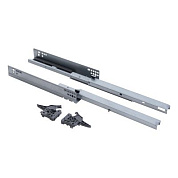 Направляющая скрытого монтажа L-270 с доводчиком ДСП16mm с замками компл. левая+правая AKS полное выдвижение SLIM SLIDE 65282
