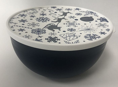 Миска с крышкой с декором 2л НГ Полимербыт 4359609