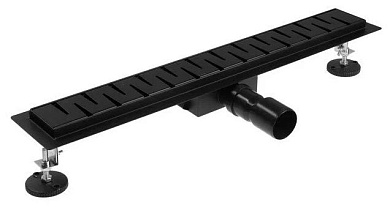 Трап для душа TIM BAD466002BK, линейный, с сухим и гидрозатвором