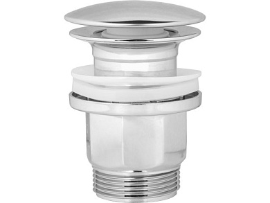 Выпуск для умывальника click/clack, большая крышка с переливом, хром, 1 1/4", AV Engineering AVE0086