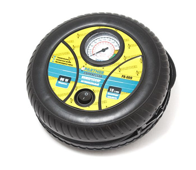 Компрессор автомобильный ''колесо'' 12В 18 л/мин. Partner PA-009