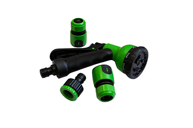 Пистолет-распылитель поливочный с регулировкой подачи воды в комплекте с быстроразъемами 4пр. 8 режимов распыления,на блистере WMC TOOLS WMC-TG7206042