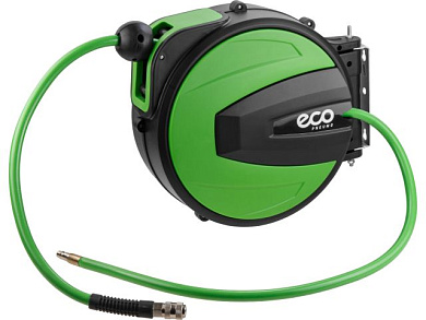 Пневмошланг армированный на катушке 10х16 мм, 10 м с фитингами ECO EC3924-2