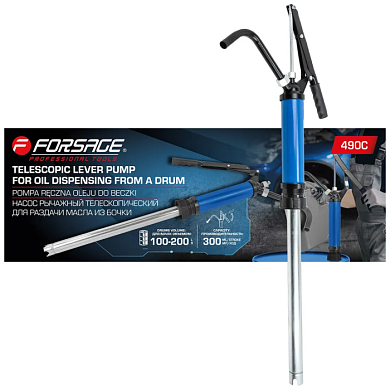 Насос ручной рычажный телескопический для раздачи масла на бочку 250-гр /ход, раб. T 20+40 гр Forsage F-490C