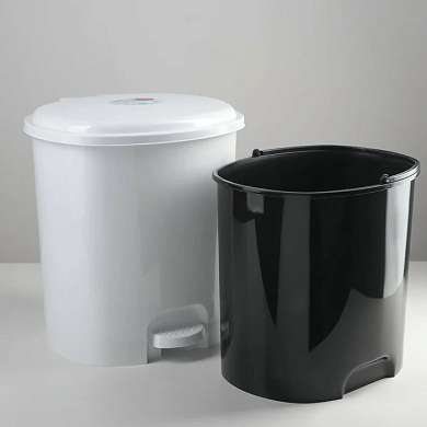 Ведро педалью, белый / белый РУССПЛАСТ РП-1015-ББ