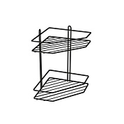 Полка угловая 2-ярусная черная AKS 91250
