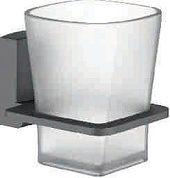 Стакан для зубной щетки, сталь + стекло, графит Ledeme L30306U