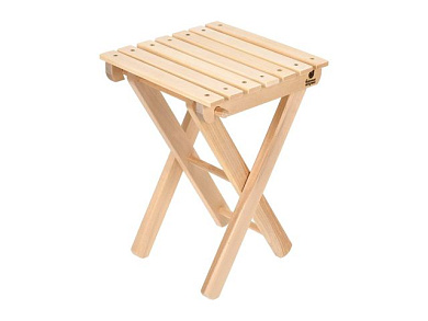 Табурет складной, шлифованный, 54х30х30см, липа Банные штучки 3597