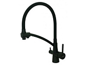 Смеситель для кухни с подключением к фильтру с гибким изливом, латунь, черный + черный Ledeme L4855B-2