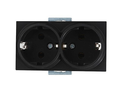 Розетка 2-ая, скрытая, с/з, керамика, черная, RITA, 16 A, 250 V, IP 20, Mutlusan 22002000284