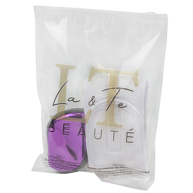 Набор: расческа для волос для взрослых, повязка на голову на липучке, белая La and Te beaute LT-39