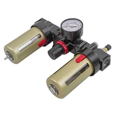Блок подготовки воздуха, фильтр-регулятор + лубрикатор, 1/2" RockForce RF-BC4000