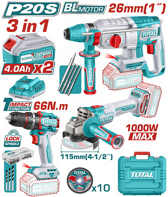 Набор аккумуляторного инструмента TOTAL TOSLI241198