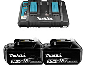 Комплект аккумулятор LXT 18.0 В BL1850B 2 шт. + зарядное устройство DC18RD Makita 191L75-3