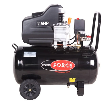 Компрессор поршневой с прямым приводом 1.86 кВт, 8 бар, ресивер 50л, 206л/м, 2850 об/мин, 220В RockForce RF-25/50