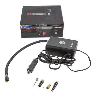 Компрессор поршневой автомобильный с цифровым манометром, 25л/мин, 10А F-025 12V Forsage F-025