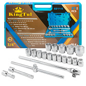 Набор головок 21 пр. 3/4'' 6-гр. 19-50 мм KINGTUL KT-6211-5