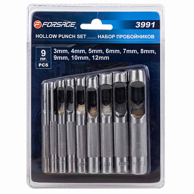 Набор пробойников 9 пр 3-12 мм Forsage F-3991