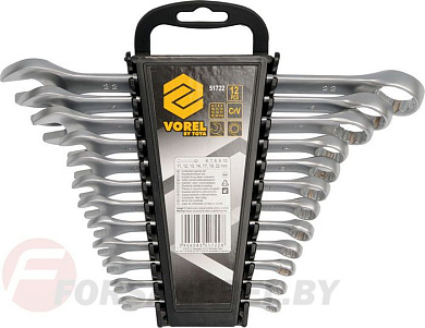 Набор ключей рожково-накидных 6-22 мм 12 пр. CrV Vorel 51722