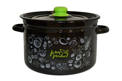 Кастрюля эмал цил Berry 7,0л ТМ Appetite Стальэмаль 1с18с_Ber