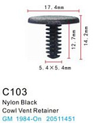 Клипса для крепления внутренней обшивки а/м GM пластиковая, 100 шт Forsage C0103(GM)