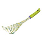 Грабли веерные 9 - зубые, 75 х 385 мм, стальные, пластиковая рукоятка, Flower Green, Palisad 62042