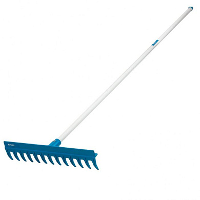 Грабли пластиковые, 430 мм, 13 прямых зубьев, усиленные, металлический черенок, Luxe Palisad 61739
