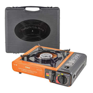 Плита газовая портативная, 34х25.5х8.5см, 2.5кВт, 700°С, расход газа 160г/ч ISMA ISMA-BDZ-MS155