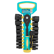 Набор ударных головок 8-32 мм 1/2'', с трещоткой 20 пр ILOforce IF-019-5K