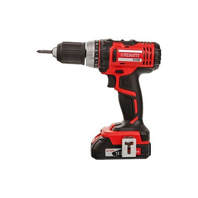 Дрель-шуруповерт аккумуляторная,18В., 0-400/0-1400об/мин., 36/19Нм.,2 li-ion аккумулятора Felisatti ДА-13/18Л3(М) кейс Felisatti