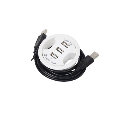 Разветвитель USB, 3 выхода, белый, AKS 115381