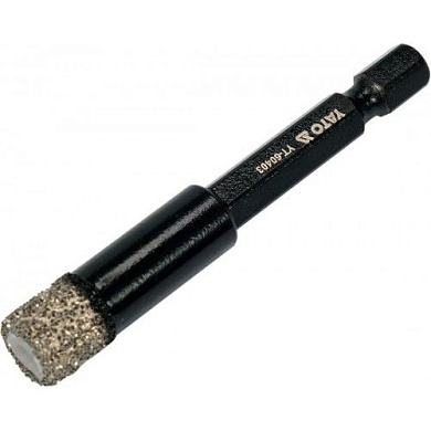 Сверло алмазное по плитке с хвостовиком HEX 10.0x65 мм Yato YT-60403