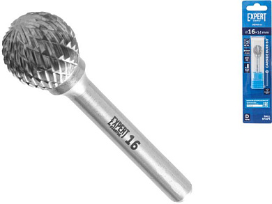 Борфреза твердосплавная тип D 16x14мм EXPERT STARTUL (сферическая, по металлу)