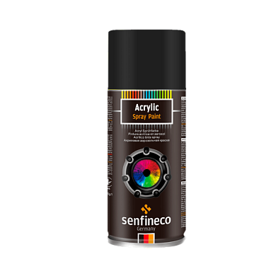 Краска-спрей акриловая черная матовая мл. Paint Acrylic Black matt Senfineco 4004