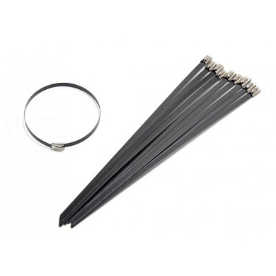 Хомут-стяжка железный 4.6ммx600мм BLACK, 10 шт, KING