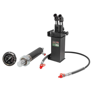 Цилиндр силовой гидравлический для пресса гидравлического 20 т в комплекте с насосом и манометром RockForce RF-0100-3W