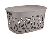 Коробка ФЛОРА 12 л с крышкой, французский серый IDEA М2363