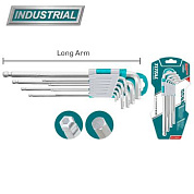 Набор ключей шестигранных со сферической головкой 1,5-10 мм длинных 9 пр TOTAL THT106291