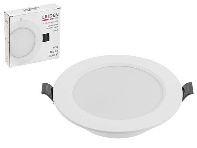 Светильник светодиодный встраиваемый круг 6 Вт 4000К, IP44 RS-R LEIDEN ELECTRIC 807001