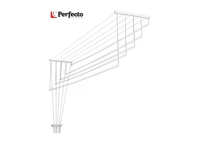 Сушилка для белья потолочная алюминиевая телескоп. 1,0-1,8 м, 5 стержней, белая PERFECTO LINEA 36-001018