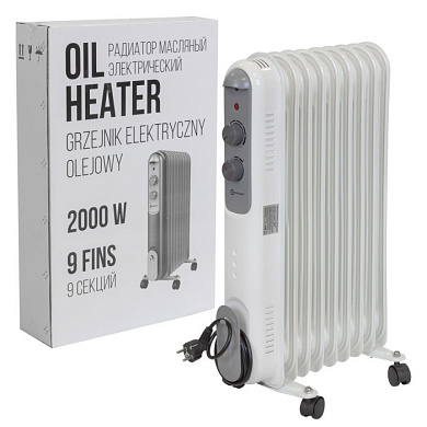 Радиатор масляный электрический, 220-240V, 50/60Гц, 2000Вт, ForceKraft FK-YL-B14E-9