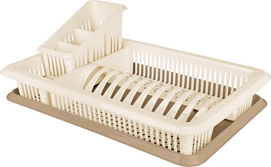 Сушилка для посуды Plast Team с поддоном 480×305×170 мм шоколадный мокко Пластик Репаблик PT156212015