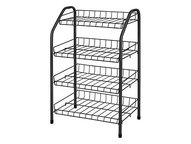 Этажерка для обуви 4-х секционная, 460х280х700 мм, черный NIKA ЭТ2/Ч