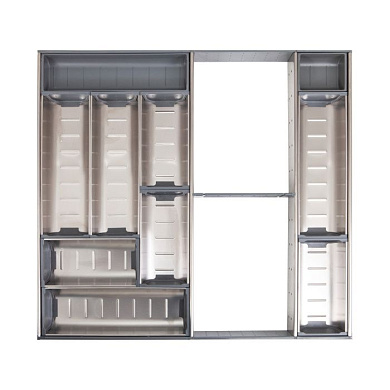 Вкладыш 60/550 шуфлядный металлический Organizer нержавеющая сталь (523*564*65) AKS 70802