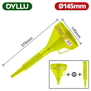Воронка пластмассовая разборная D-135мм с гибким носиком DYLLU DTUF1302