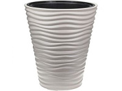 Кашпо ДЮНА D340 мм H385 мм 19,5 л со вставкой, серый IDEA М3401