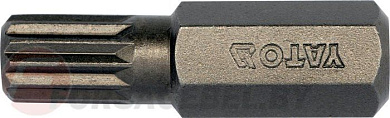 Бита Spline M8x30 мм, 1/4'', 10 шт. AISI S2 Yato YT-78192