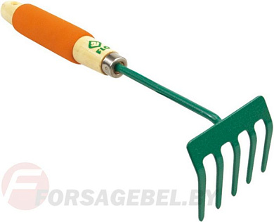 Грабли мини с деревянной ручкой 300мм Flo 99051